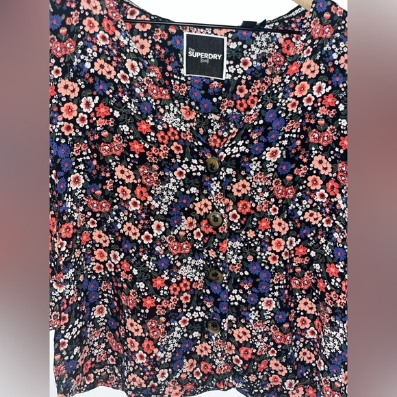 SUPERDRY Janie Floral Print Blouse Size 6 - Picture 11 of 13